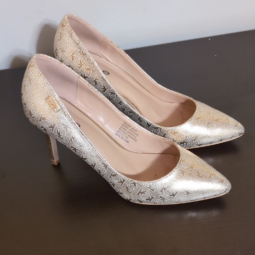 Bebe Elegant Gold Stilettos Women's Heels size 8.5